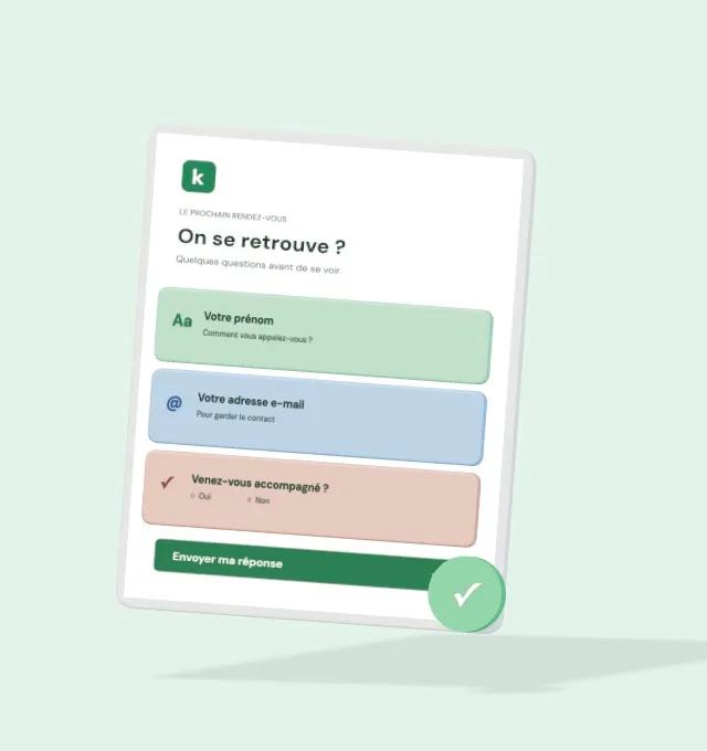 Trois questions s’assemblent sur une feuille, puis laissent place au vrai constructeur Kiosform.